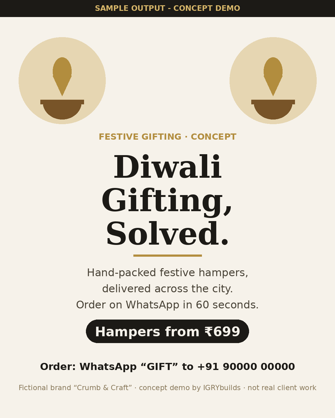 Sample Diwali sale poster — concept demo